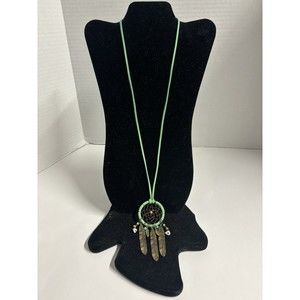 Super Long suede Necklace with Dream Catcher Charm Dangle